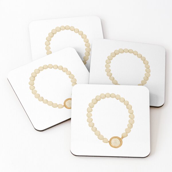 Item preview, Gold Beaded Necklace Illustration | Minimal Luxury Jewelry Art designed and sold by TestingN-cap.