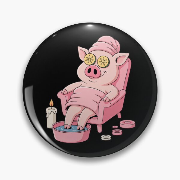 Item preview, Spa Day Relaxing Pig Cute Art, Love Pigs designed and sold by Shannon Bosley.