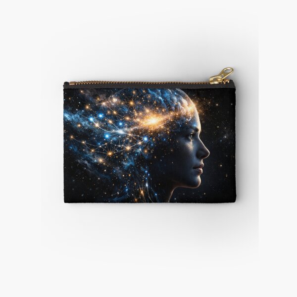 Item preview, Cosmic Intelligence – Futuristic Human Brain Galaxy Metal Wall Art designed and sold by RevieusaR.