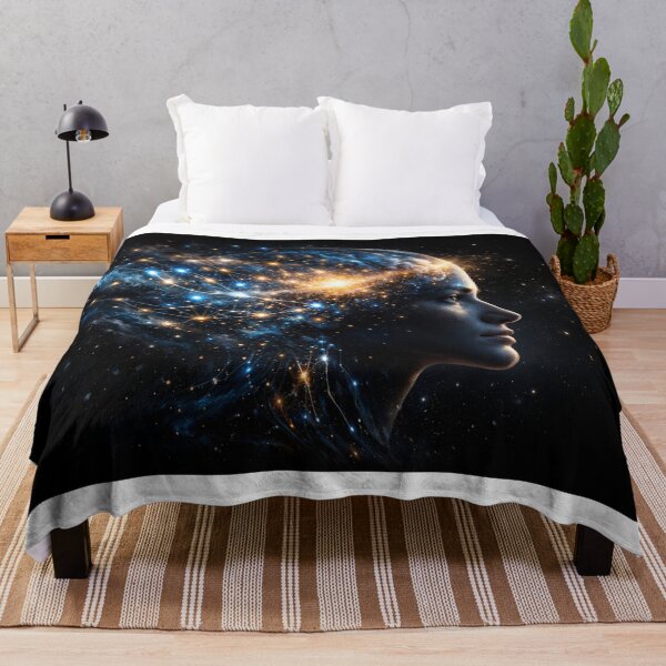 Item preview, Cosmic Intelligence – Futuristic Human Brain Galaxy Metal Wall Art designed and sold by RevieusaR.