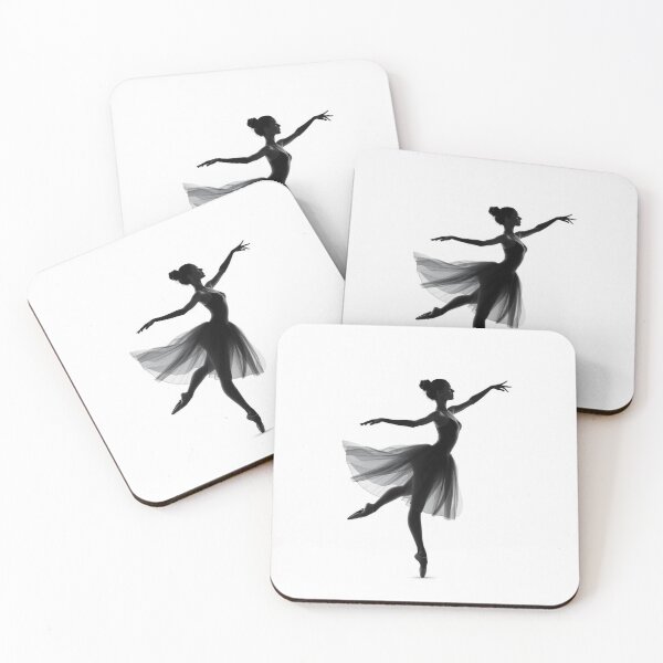 Item preview, Black and White Ballerina Silhouette Elegant Ballet Dancer Arabesque Pose designed and sold by EllDAV777.