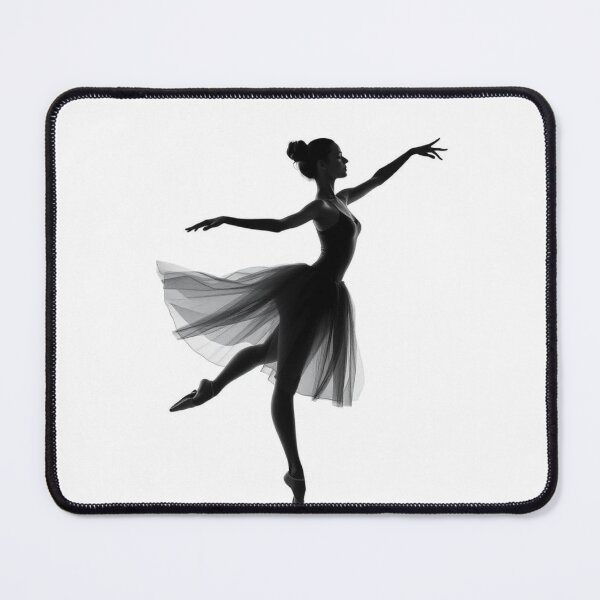 Item preview, Black and White Ballerina Silhouette Elegant Ballet Dancer Arabesque Pose designed and sold by EllDAV777.