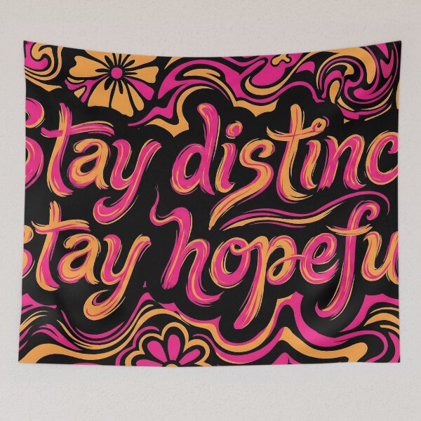 Item preview, Stay Distinct Stay Hopeful" 70s Retro Liquid Typography Art designed and sold by auxincaftan0o.