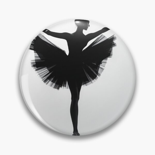 Item preview, Black and White Ballerina Silhouette Elegant Ballet Dancer En Pointe Tutu Art designed and sold by EllDAV777.