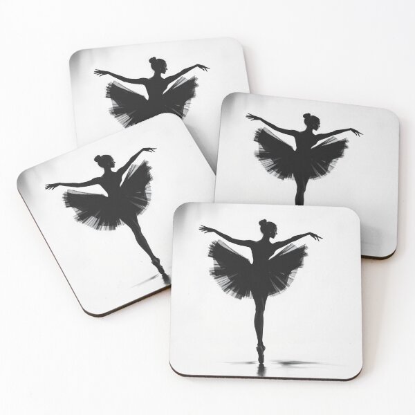 Item preview, Black and White Ballerina Silhouette Elegant Ballet Dancer En Pointe Tutu Art designed and sold by EllDAV777.