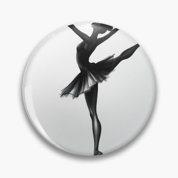 Item preview, Black Ballerina Silhouette Arabesque Pose | Elegant Ballet Dancer Art designed and sold by EllDAV777.