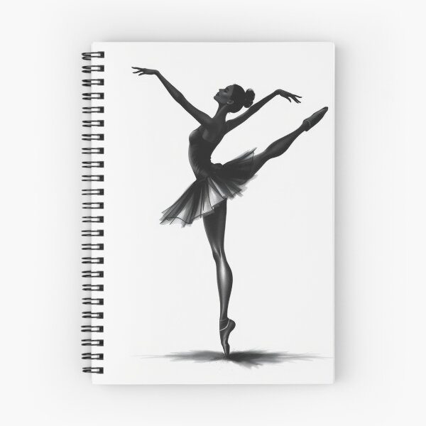 Item preview, Black Ballerina Silhouette Arabesque Pose | Elegant Ballet Dancer Art designed and sold by EllDAV777.