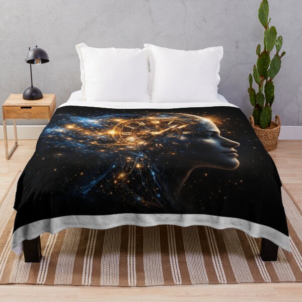 Item preview, Cosmic time Intelligence – Futuristic Human Brain Galaxy Metal Wall Art designed and sold by RevieusaR.