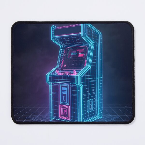 Item preview, Synthwave Wireframe Arcade Cabinet 90s Retro Neon Art designed and sold by ThePixelArchive.