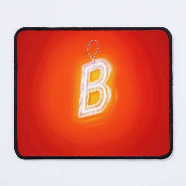Item preview, Glowing Neon Letter B on Red Background – Modern Luminous Typography Art designed and sold by Grafititee.