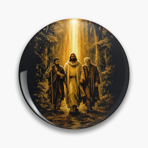 Item preview, The Road to Emmaus — Golden Light of Christ (Luxury Faith Tee) designed and sold by Sanctum Icons.