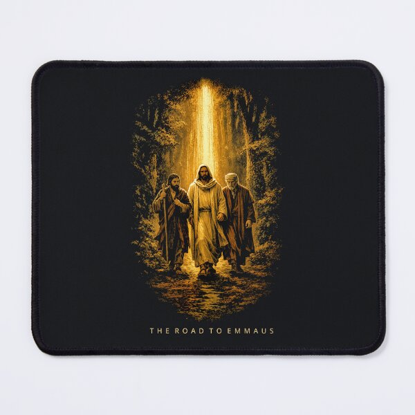 Item preview, The Road to Emmaus — Golden Light of Christ (Luxury Faith Tee) designed and sold by Sanctum Icons.