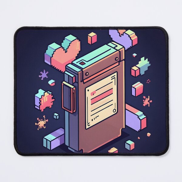 Item preview, Vintage Game Cartridge Retro Gaming Art Pastel Pixel Hearts designed and sold by ThePixelArchive.