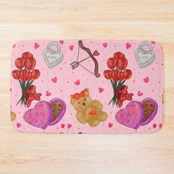 Item preview, Valentine's Day Seamless Pattern | Cute Love Illustration | Romantic Pink Hearts Teddy Bear Floral pattern designed and sold by alanamaeart.