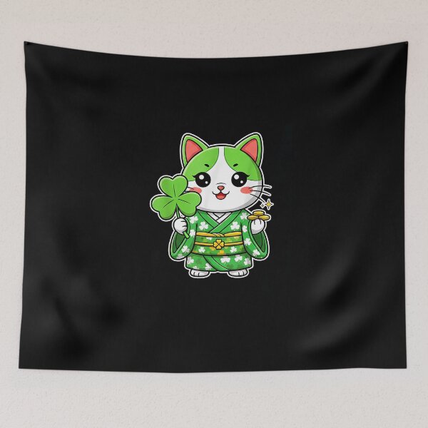 Item preview, Lucky Japanese Cat St Patrick’s Day designed and sold by SWEET-TINAPAY.