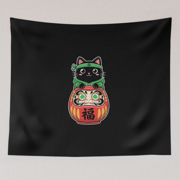 Item preview, Lucky Japanese Daruma Cat – St Patrick’s Day Green Edition designed and sold by SWEET-TINAPAY.