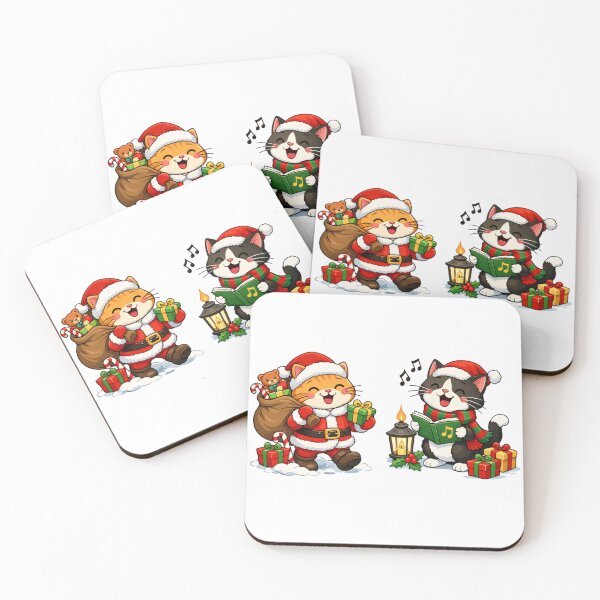 Item preview, Meowy Christmas Santa Cat Carolers designed and sold by Iuqiune.