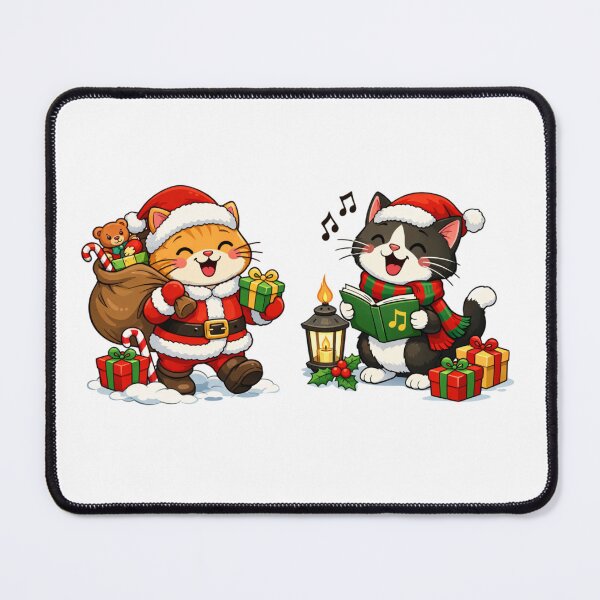 Item preview, Meowy Christmas Santa Cat Carolers designed and sold by Iuqiune.