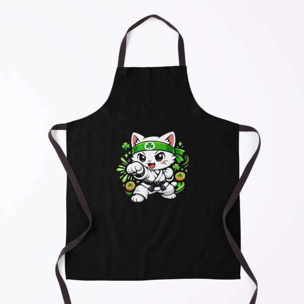 Item preview, Lucky Japanese Karate Cat Shamrock – Kawaii St Patrick’s Day Cat designed and sold by SWEET-TINAPAY.