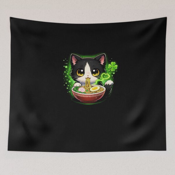 Item preview, Lucky Japanese Ramen Cat St Patrick’s Day Anime designed and sold by SWEET-TINAPAY.