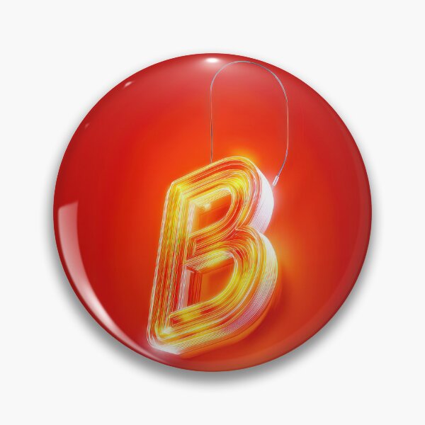 Item preview, Glowing Neon Letter B on Red Background – Modern Luminous Typography Art designed and sold by Grafititee.