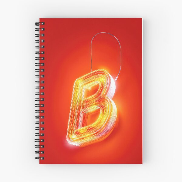 Item preview, Glowing Neon Letter B on Red Background – Modern Luminous Typography Art designed and sold by Grafititee.