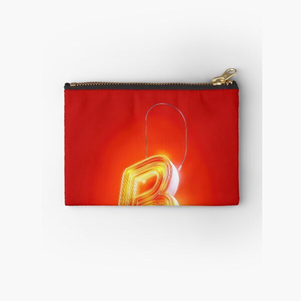 Item preview, Glowing Neon Letter B on Red Background – Modern Luminous Typography Art designed and sold by Grafititee.