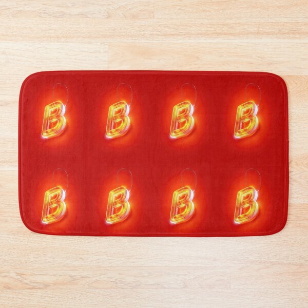 Item preview, Glowing Neon Letter B on Red Background – Modern Luminous Typography Art designed and sold by Grafititee.