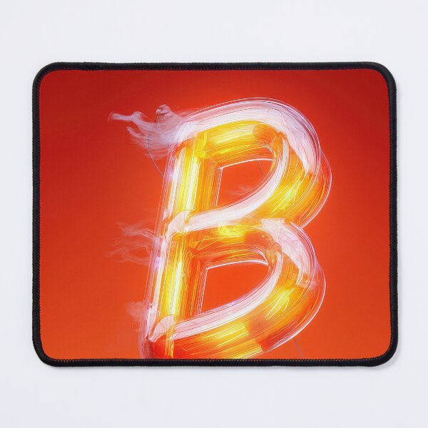 Item preview, Glowing Neon Letter B on Red Background – Modern Luminous Typography Art designed and sold by Grafititee.