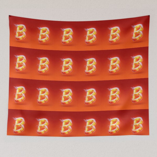 Item preview, Glowing Neon Letter B on Red Background – Modern Luminous Typography Art designed and sold by Grafititee.