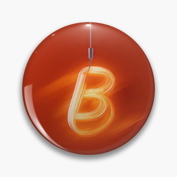 Item preview, Glowing Neon Letter B on Red Background – Modern Luminous Typography Art designed and sold by Grafititee.