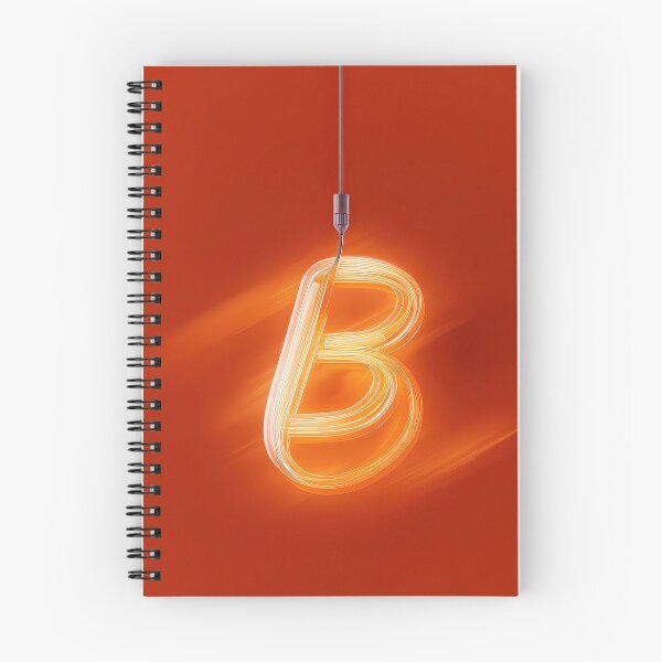 Item preview, Glowing Neon Letter B on Red Background – Modern Luminous Typography Art designed and sold by Grafititee.
