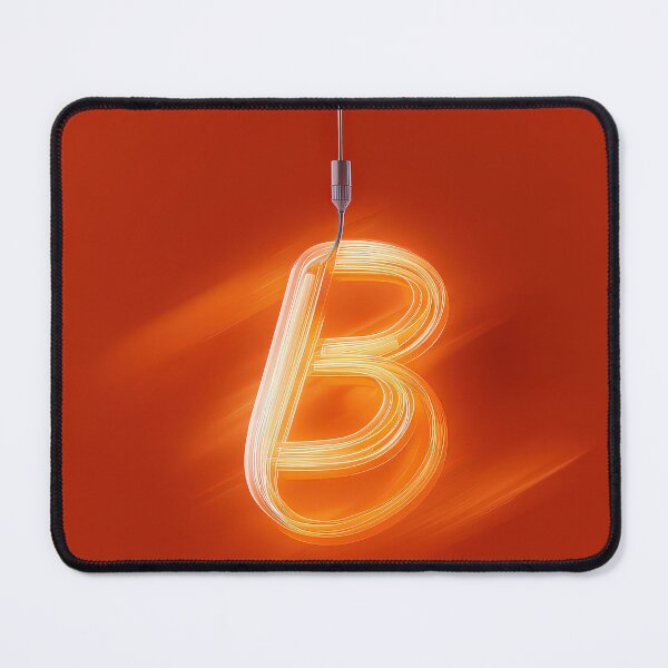 Item preview, Glowing Neon Letter B on Red Background – Modern Luminous Typography Art designed and sold by Grafititee.
