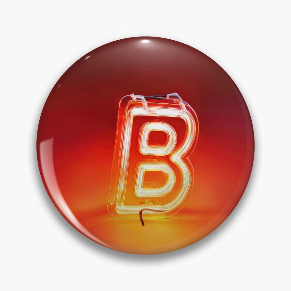 Item preview, Glowing Neon Letter B on Red Background – Modern Luminous Typography Art designed and sold by Grafititee.