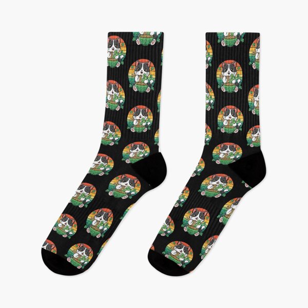 Item preview, Lucky Japanese Ramen Cat St Patrick’s Day Retro Art designed and sold by SWEET-TINAPAY.