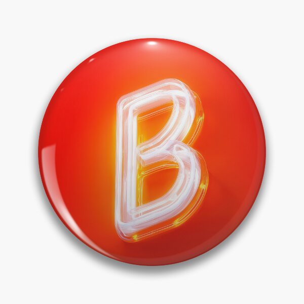 Item preview, Glowing Neon Letter B on Red Background – Modern Luminous Typography Art designed and sold by Grafititee.