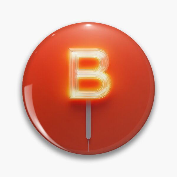 Item preview, Glowing Neon Letter B on Red Background – Modern Luminous Typography Art designed and sold by Grafititee.