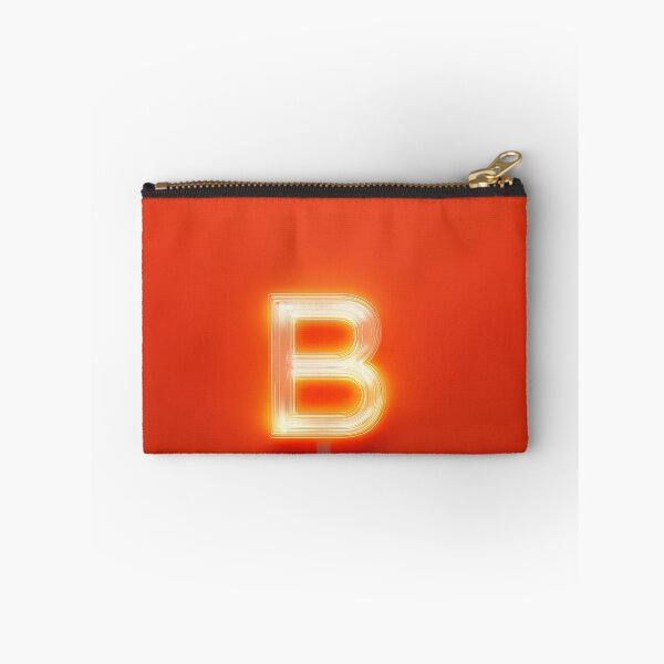 Item preview, Glowing Neon Letter B on Red Background – Modern Luminous Typography Art designed and sold by Grafititee.