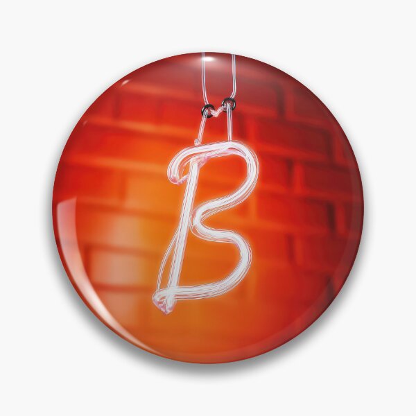 Item preview, Glowing Neon Letter B on Red Background – Modern Luminous Typography Art designed and sold by Grafititee.