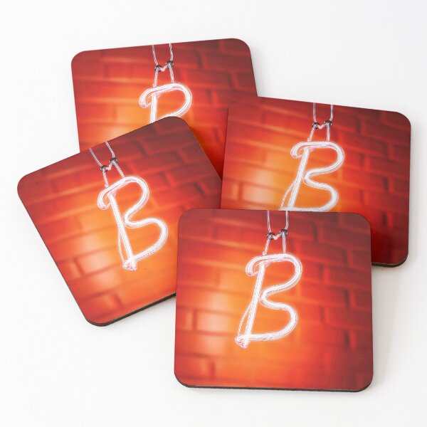 Item preview, Glowing Neon Letter B on Red Background – Modern Luminous Typography Art designed and sold by Grafititee.