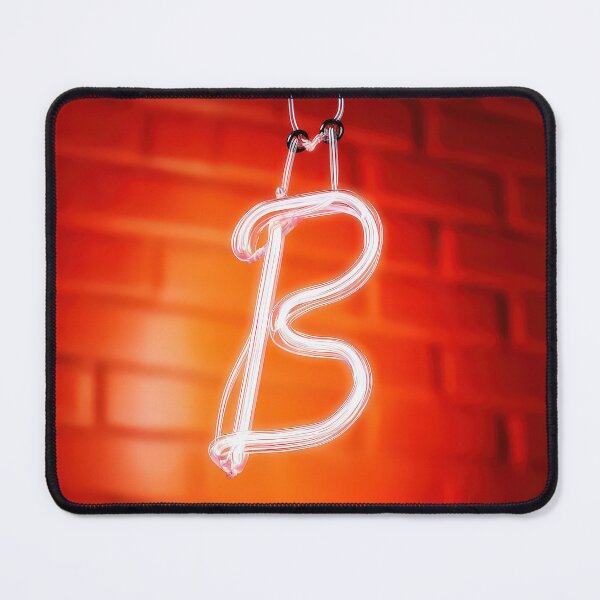 Item preview, Glowing Neon Letter B on Red Background – Modern Luminous Typography Art designed and sold by Grafititee.