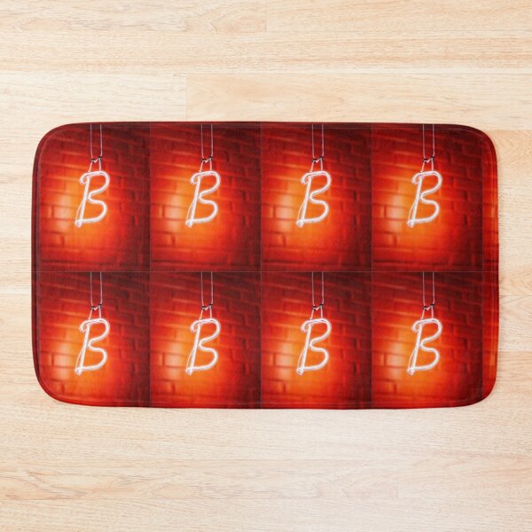 Item preview, Glowing Neon Letter B on Red Background – Modern Luminous Typography Art designed and sold by Grafititee.