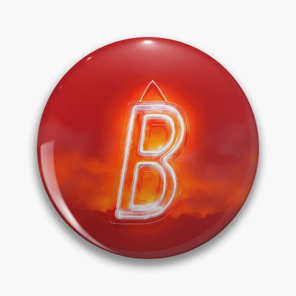Item preview, Glowing Neon Letter B on Red Background – Modern Luminous Typography Art designed and sold by Grafititee.