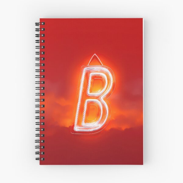 Item preview, Glowing Neon Letter B on Red Background – Modern Luminous Typography Art designed and sold by Grafititee.