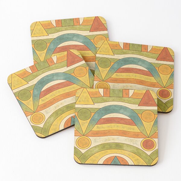 Item preview, Mid-Century Modern Geometric Waves - Retro Earth Tones Pattern designed and sold by Hen-C-Art.