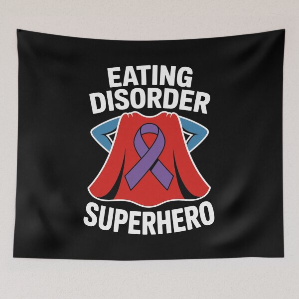 Item preview, Eating Disorder Superhero Warrior Fighter Purple Ribbon designed and sold by catsdothingz.