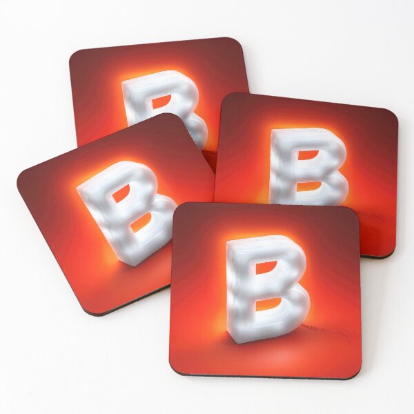 Item preview, Glowing Neon Letter B on Red Background – Modern Luminous Typography Art designed and sold by Grafititee.