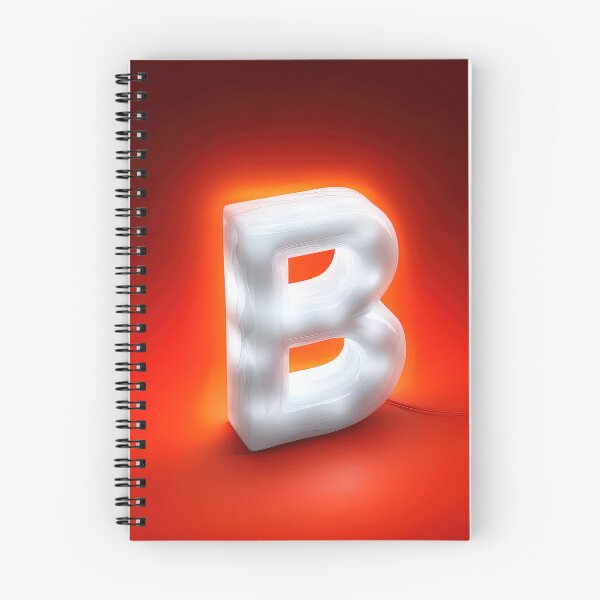 Item preview, Glowing Neon Letter B on Red Background – Modern Luminous Typography Art designed and sold by Grafititee.