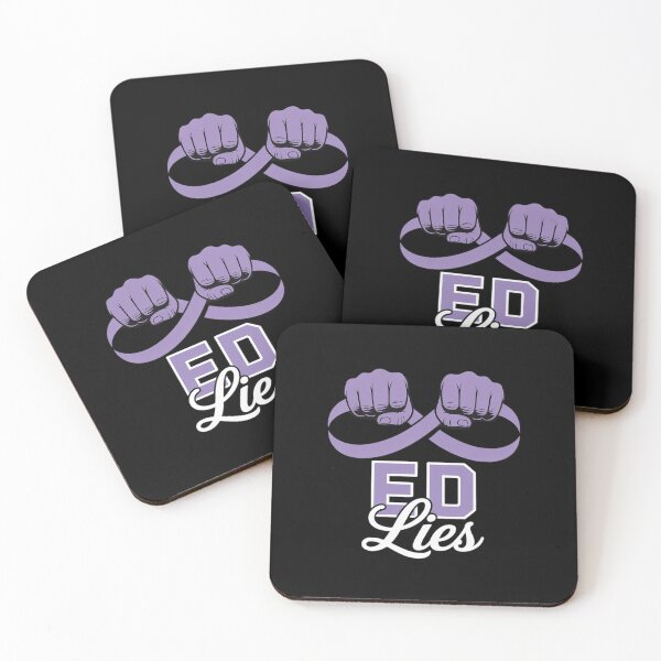 Item preview, ED Lies Eating Disorders Awareness Ribbon Anorexia Pica designed and sold by catsdothingz.