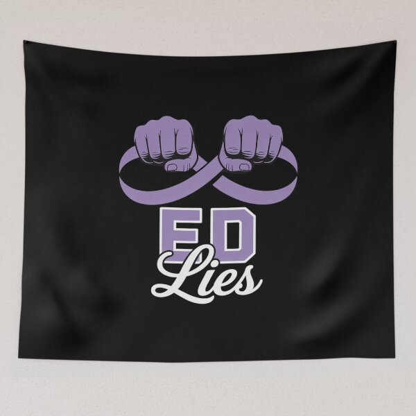Item preview, ED Lies Eating Disorders Awareness Ribbon Anorexia Pica designed and sold by catsdothingz.